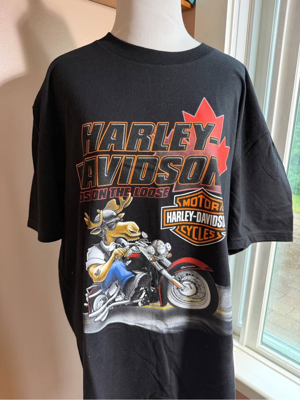 Harley-Davidson Black Graphic Tee - Moose Motorcycle Design